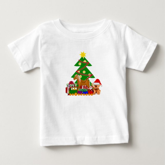 Camiseta Presentes de Natal Adoráveis Debaixo da Árvore de  (Frente)
