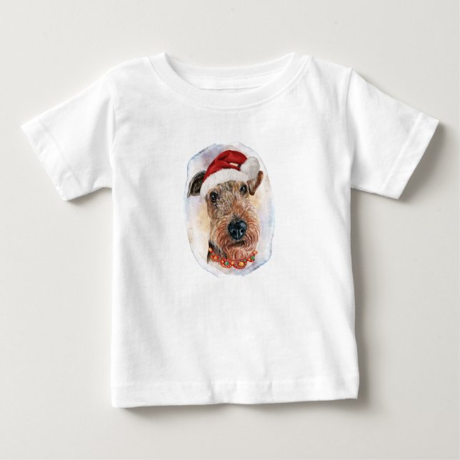 Camiseta Presentes De Natal Airedale Terrier Para Amantes D (Frente)