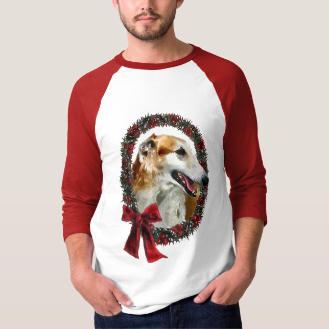 Camiseta Presentes de Natal Borzoi (Frente)