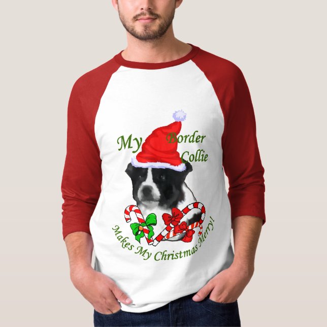 Camiseta Presentes de Natal da Border Collie (Frente)