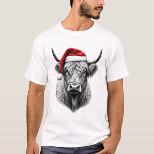 Camiseta Presentes de Natal da Vaca Highland de Bebê Fofo S