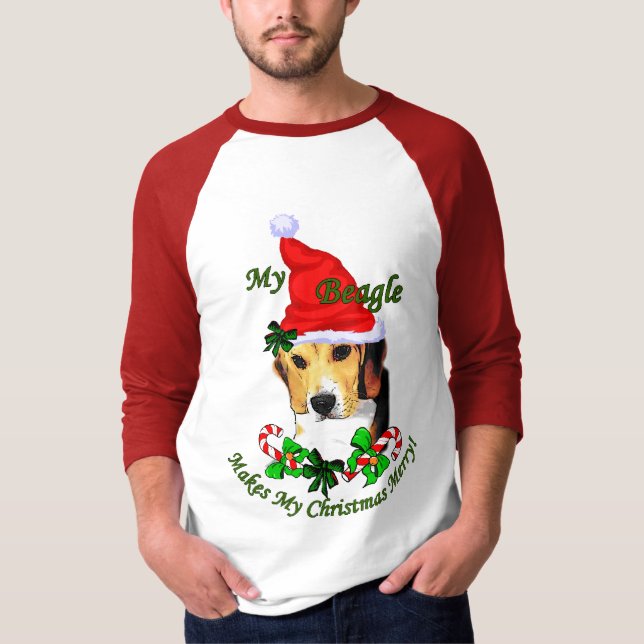 Camiseta Presentes de Natal de Beagle (Frente)