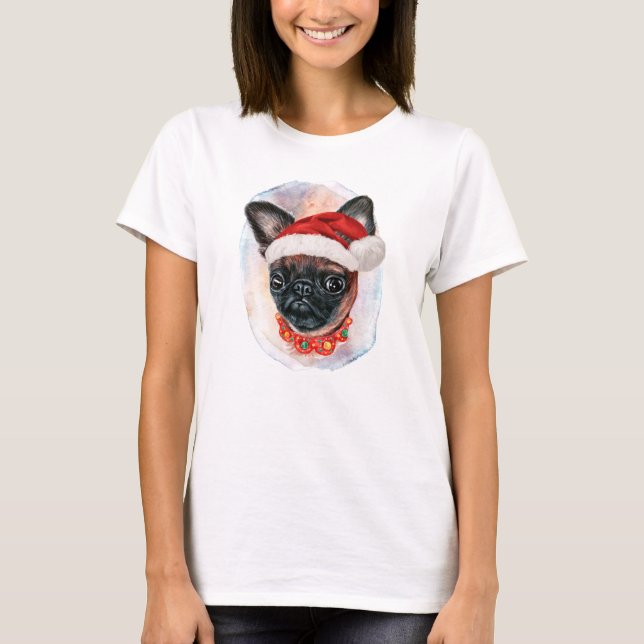 Camiseta Presentes De Natal De Bruxelas Griffon Para Os Pás (Frente)