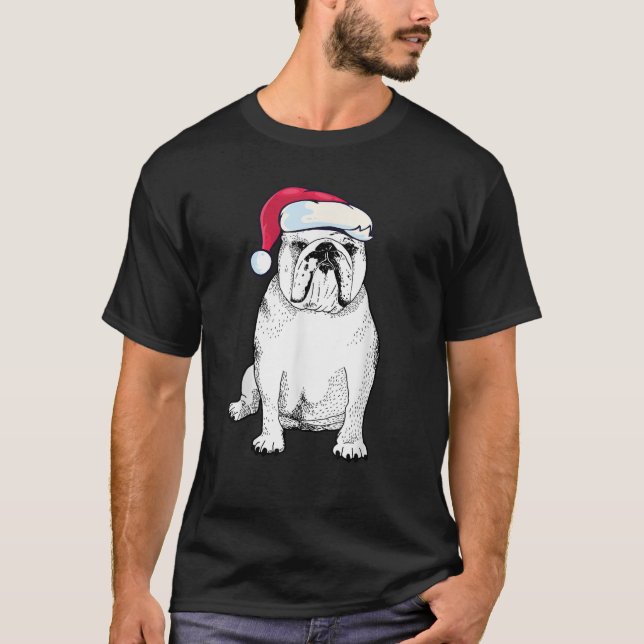 Camiseta Presentes de Natal de Bulldog Inglês para Propriet (Frente)