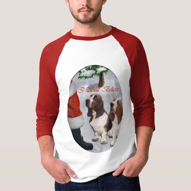 Camiseta Presentes de Natal de Caça-Basset (Frente)