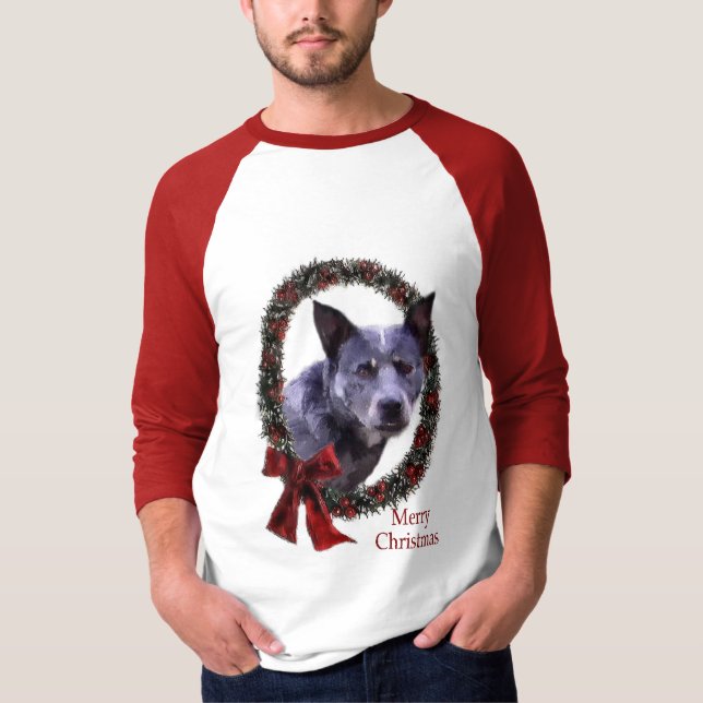 Camiseta Presentes de Natal de Cães de Gado Australianos (Frente)