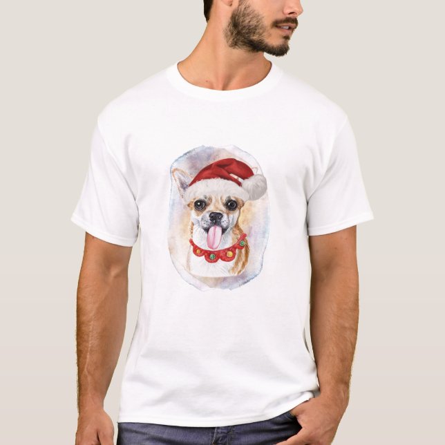Camiseta Presentes de Natal de Chihuahua para Amantes de Cã (Frente)