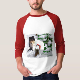 Camiseta Presentes de Natal de Collie Tripla Collie