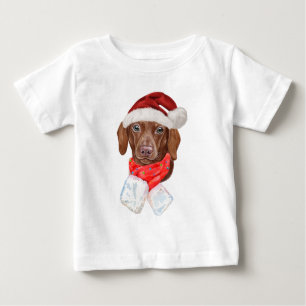 Camiseta Presentes de Natal de Dachshund Fofo para Amantes