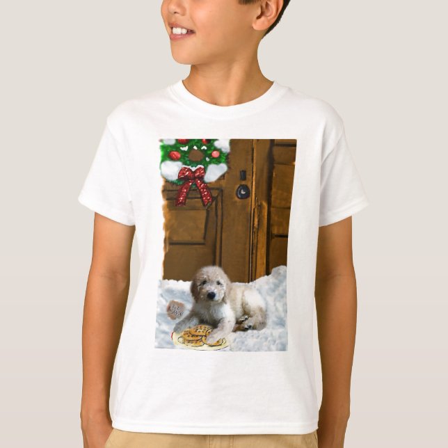Camiseta Presentes de Natal de Goldendoodle (Frente)
