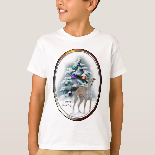 Camiseta Presentes de Natal de Greyhound Italianos (Frente)
