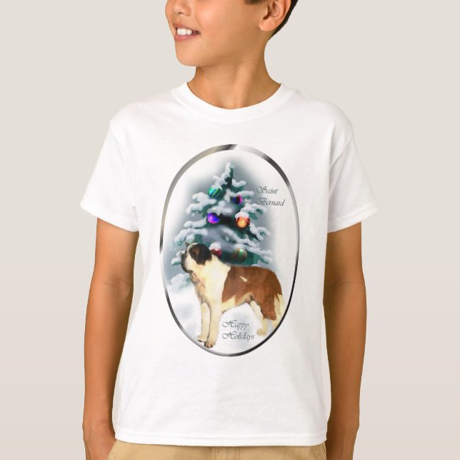 Camiseta Presentes de Natal do santo Bernard (Frente)