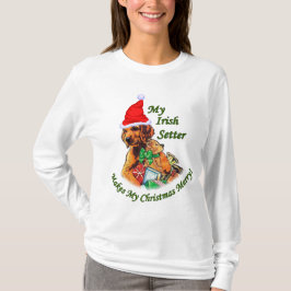 Camiseta Presentes de Natal do Setter Irlandês
