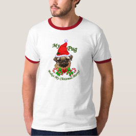 Camiseta Presentes de Natal dos Pug Amantes