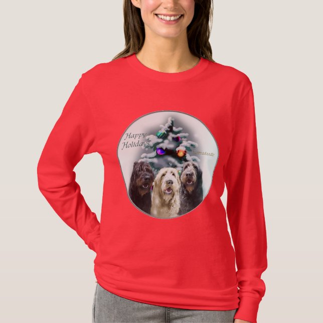 Camiseta Presentes de Natal Labradoodle (Frente)
