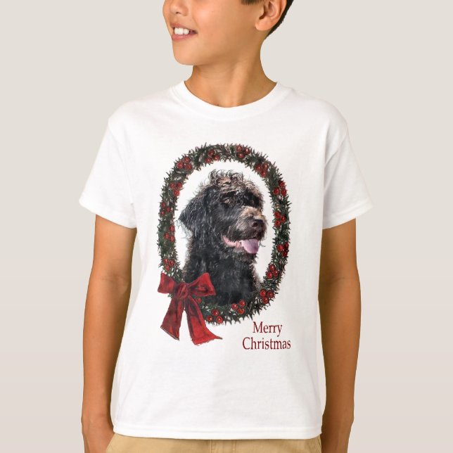 Camiseta Presentes de Natal Labradoodle (Frente)