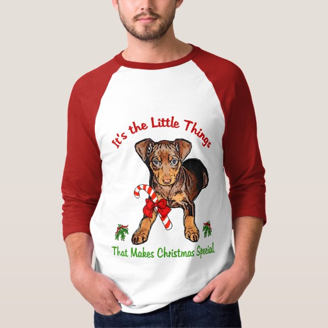 Camiseta Presentes de Natal Miniatura Pinscher (Frente)