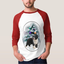 Camiseta Presentes de Natal no Cão de Água Espanhol
