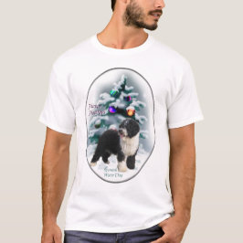 Camiseta Presentes de Natal no Cão de Água Espanhol