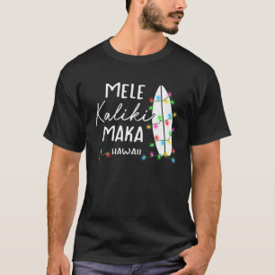 Camiseta Presentes de Natal no Havaí Mele Kalikimaka Surfb