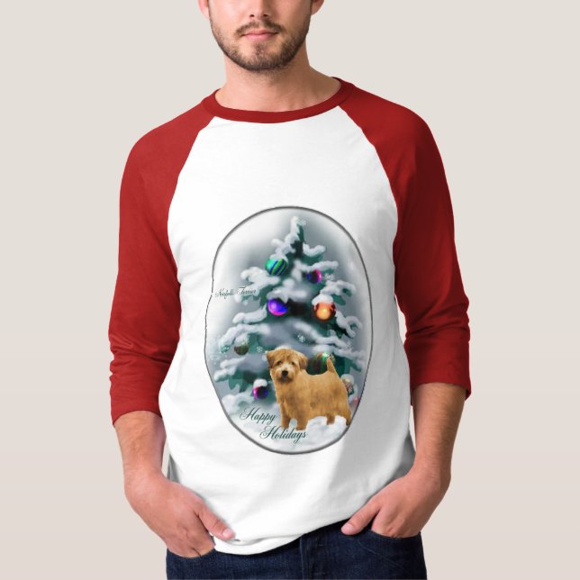 Camiseta Presentes de Natal Norfolk Terrier (Frente)