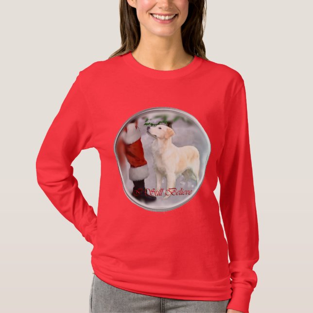 Camiseta Presentes de Natal para ouro Retriever (Frente)