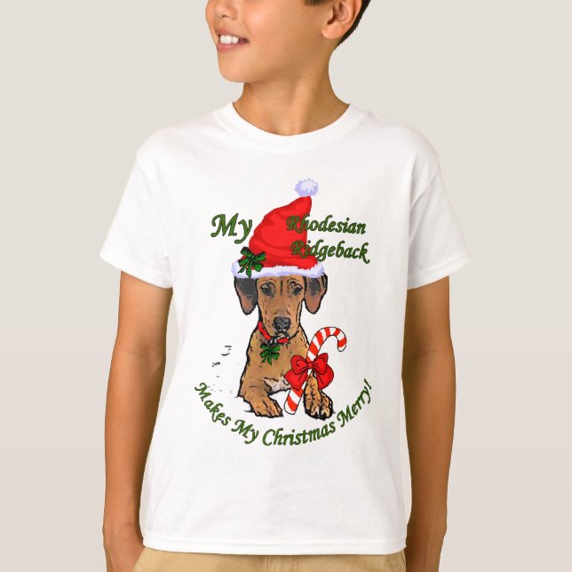 Camiseta Presentes de Natal Ridgeback da Rodésia (Frente)