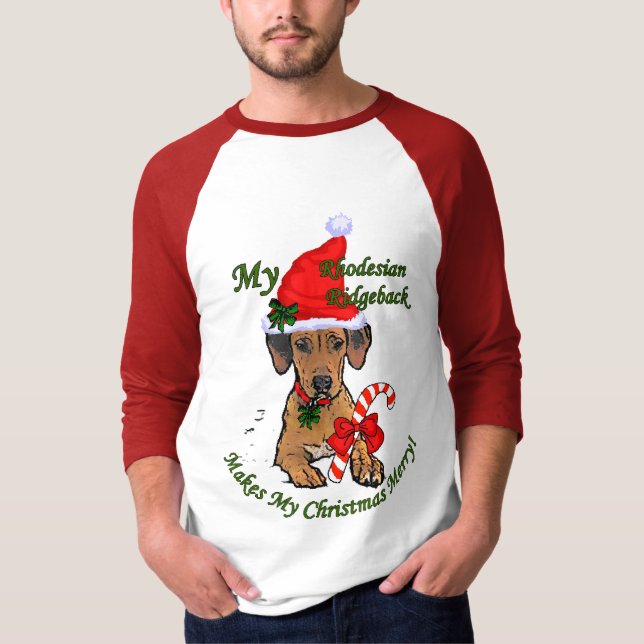Camiseta Presentes de Natal Ridgeback da Rodésia (Frente)