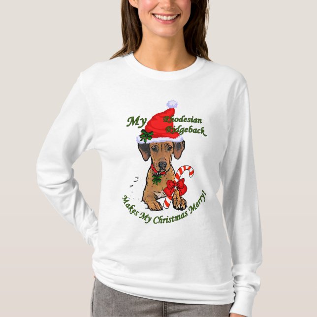 Camiseta Presentes de Natal Ridgeback da Rodésia (Frente)