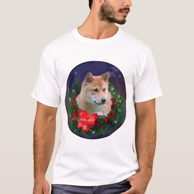 Camiseta Presentes de Natal Shiba Inu (Frente)