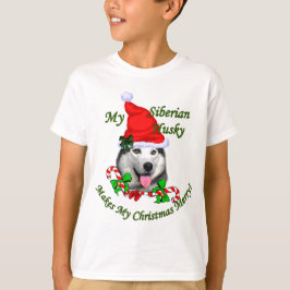 Camiseta Presentes de Natal Siberianos Husky