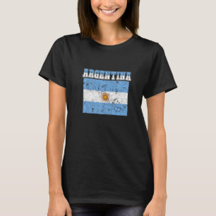 Camiseta Presentes de Orgulho da Bandeira Argentina Vintage