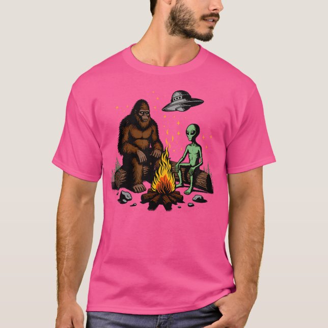 Camiseta Presentes De Pé-Grande E Alienígena Para Lover Ext (Frente)