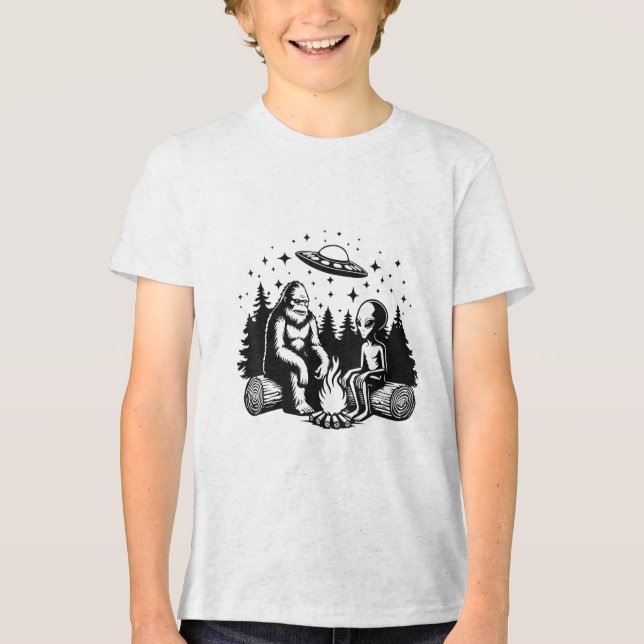 Camiseta Presentes De Pé-Grande E Alienígena Para Lover Ext (Frente)
