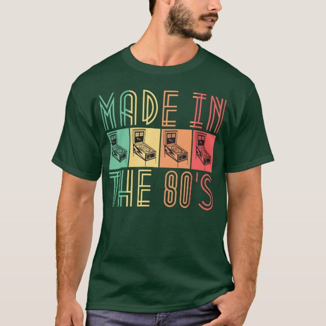 Camiseta Presentes de pinball retrô de arcade feitos nos an (Frente)