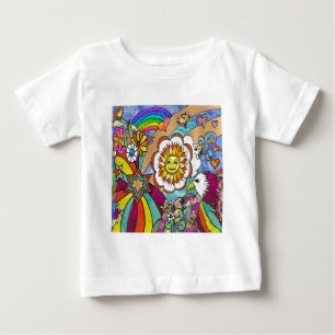Camiseta Presentes de Roupa de Águia Solar Psicodélica Retr