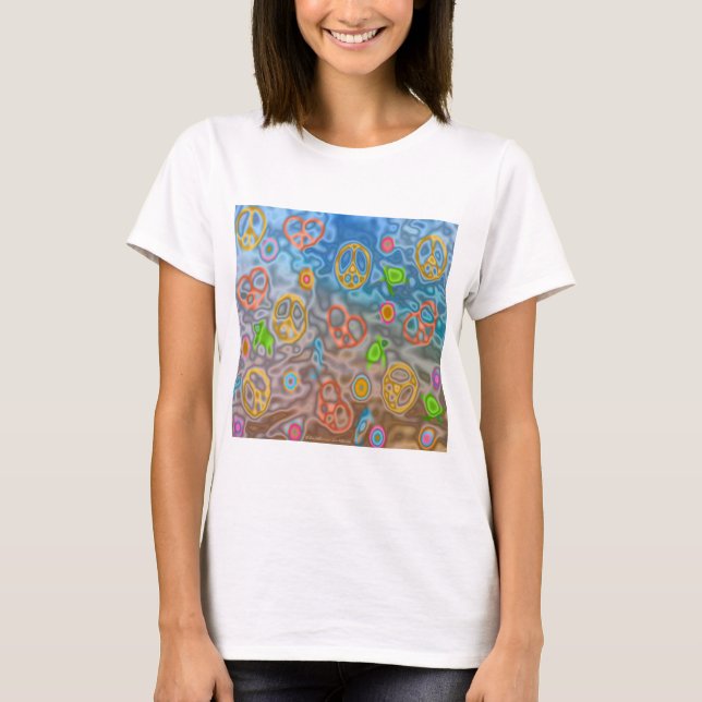 Camiseta Presentes de Roupa de vida no oceano Pacífico retr (Frente)