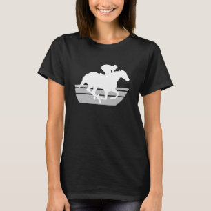 Camiseta Presentes de Silhueta de Cavalo de Corrida Branco