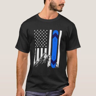 Camiseta Presentes de Snowboarding da Bandeira Americana Mo