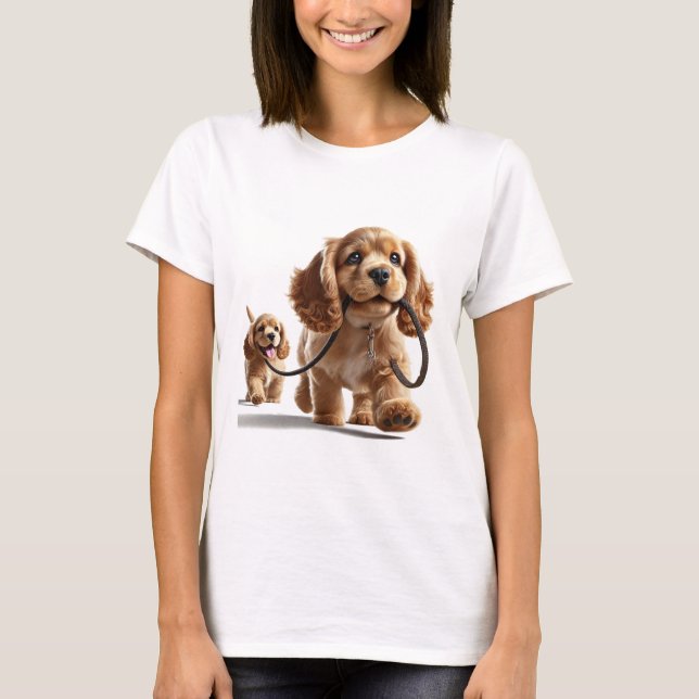 Camiseta Presentes de Sobreloques de Cachorro Caminham (Frente)