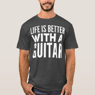 Camiseta Presentes de Violão para MenLife é Melhor com um V
