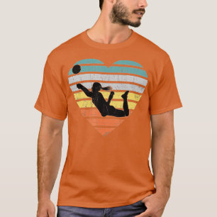 Camiseta Presentes de vôlei para n raparigas Retro Coração 