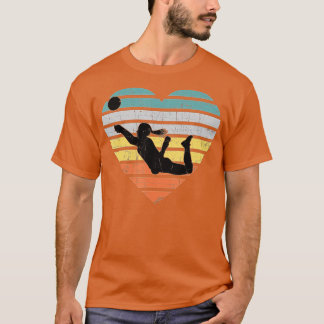 Camiseta Presentes de vôlei para n raparigas Retro Coração