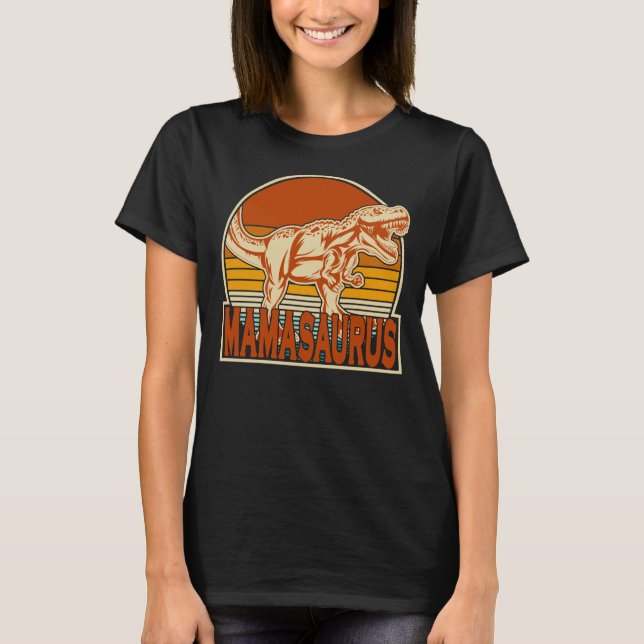 Camiseta Presentes Divertidos de Dia das Mães Mamasaurus Me (Frente)