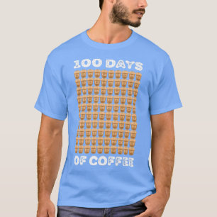 Camiseta Presentes do 100º dia de aula para amantes de café