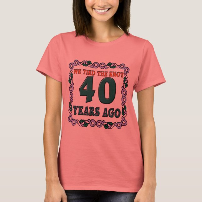Camiseta Presentes do 40º aniversário de casamento (Frente)