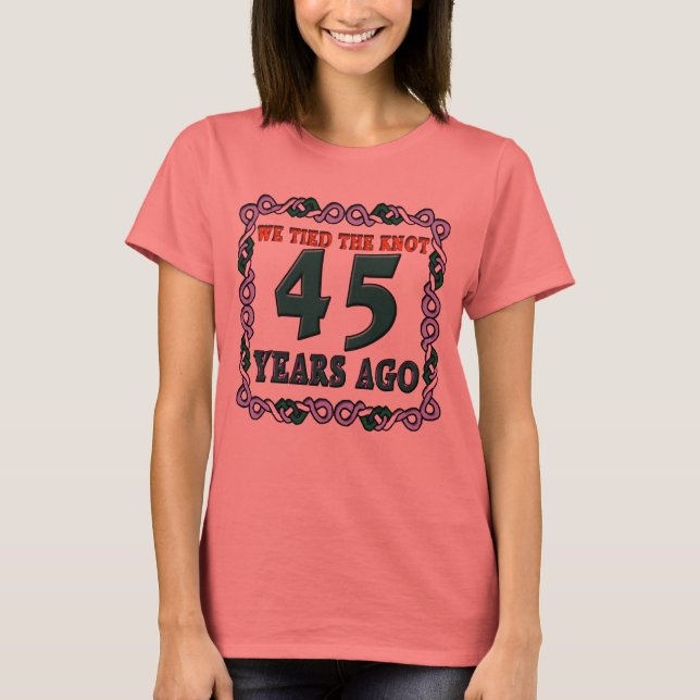 Camiseta Presentes do 45º aniversário de casamento (Frente)