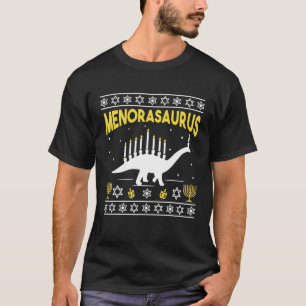 Camiseta Presentes do Dinossauro Menorassauro Hanukkah