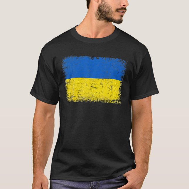 Camiseta Presentes do Orgulho de Bandeira ucraniano na Vint (Frente)