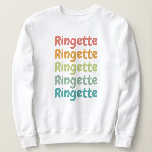 Camiseta Presentes do Retro Ringette Retro Ringette em Cute (Frente do Design)